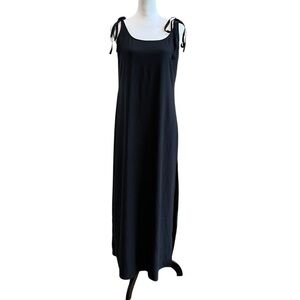Lulus Maxi Dress Size Small Black Tank Minimalist Slinky Casual Beach Vacation